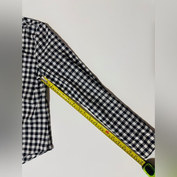 Women’s J Crew Gingham Check Black and White Shirt Tie Waist Sz S - Picture 9 of 9